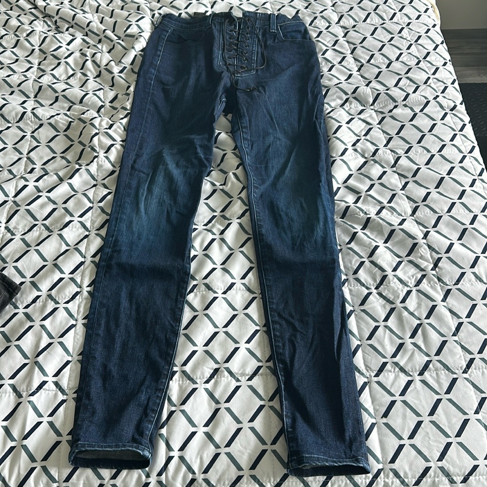 J Brand x Steph Shep lace up skinny jeans